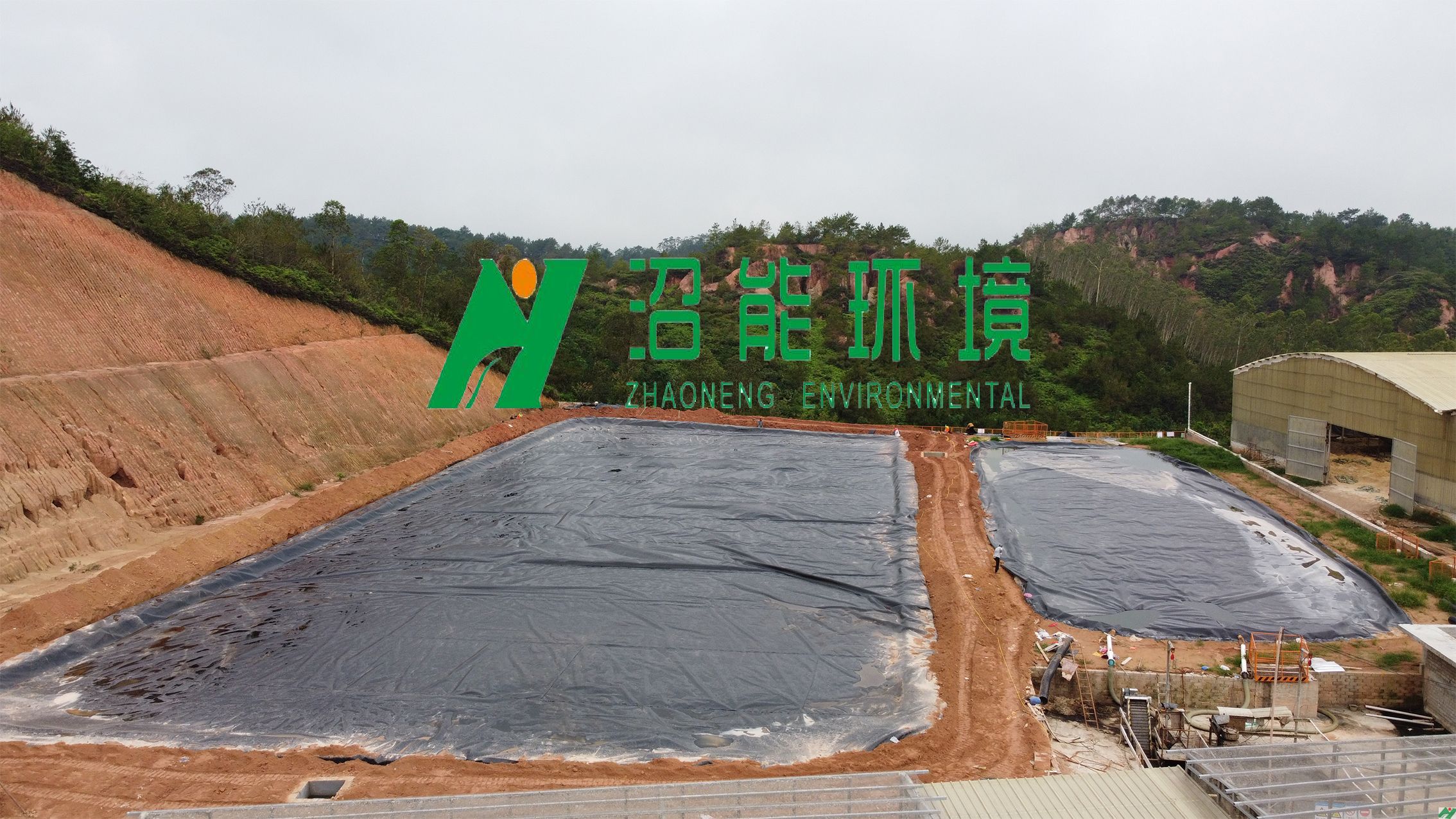 廣東肇慶20000立方黑膜沼氣工程